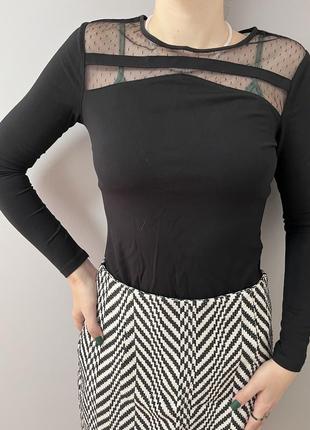 Базовая черная кофта, реглан, лонгслив, блуза размер s1 фото
