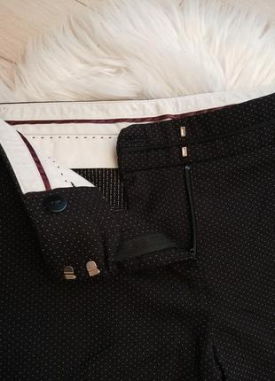 Черные классические женские брюки в мелкий горошек, стильные черные брюки3 фото