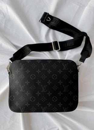 Сумка louis vuitton trio messenger blue textile4 фото