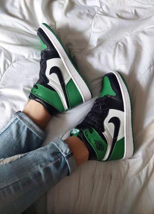 Кроссовки nike air jordan retro green white2 фото