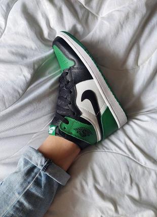 Кроссовки nike air jordan retro green white5 фото