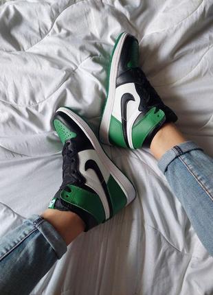 Кроссовки nike air jordan retro green white8 фото