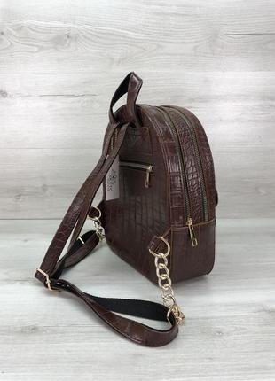 Модный женский рюкзак эко-кожа шоколадный4 фото
