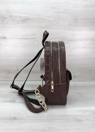 Модный женский рюкзак эко-кожа шоколадный5 фото