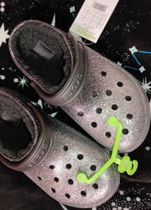 Крокси crocs classic glitter lined clog 39р устілка 25см