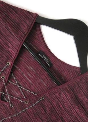 #розвантажуюсь бордовый удлиненный свитер bershka с разрезами по бокам и шнуровкой2 фото