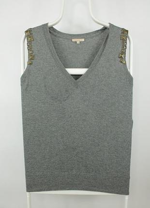 Легка вовняна жилетка sandro wool blend gray vest