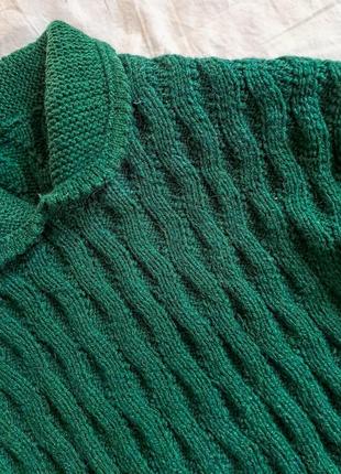Вінтажний смарагдовий светр , вовняний вінтажний светр5 фото