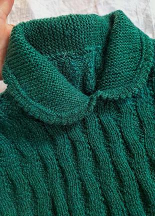 Вінтажний смарагдовий светр , вовняний вінтажний светр4 фото