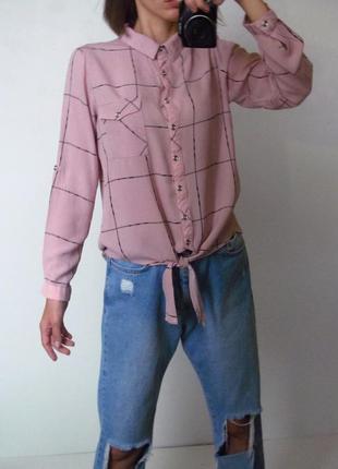 Рубашка на узел в клетку🩷