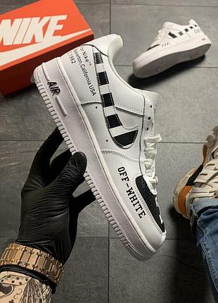 Кроссовки найт форс офф вайт белые nike off-white white, кроссовки мужское найк офф вайт9 фото