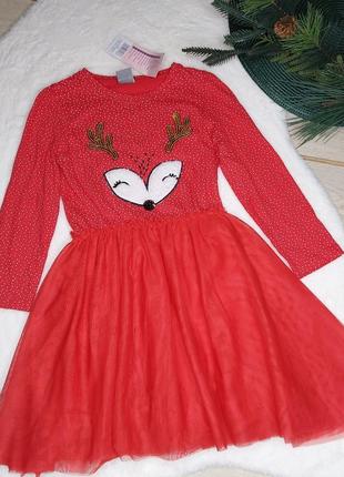 Новогоднее платье 110см 4-5роков новогоднее красное платье