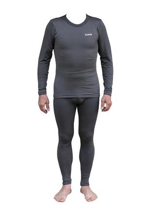 Термобелье мужское tramp warm soft комплект (футболка + штаны) серый utrum-019-grey