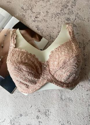 Бюстгальтер без поролону на чашку е, ліфчик для грудей 5 розміру lanny mode пудра