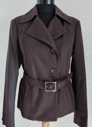 Шерстяное укороченное пальто-пиджак от фирмы united color of benetton.1 фото