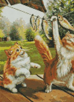 Алмазна мозаїка  гарний улов віктор хом'як  ідейка 40 х 40 amo7653