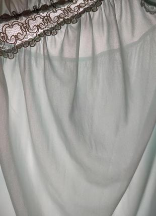Сорочка ночнушка платье для дома голубое сна кружево миди винтажное5 фото