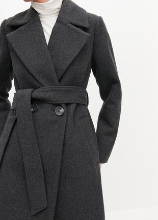 Стильное базовое серое пальто "reserved". размер uk14/ eur42.2 фото