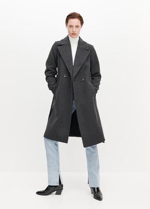 Стильное базовое серое пальто "reserved". размер uk14/ eur42.4 фото