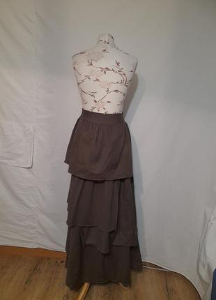 Коттоновая юбка макси длинная юбка adriana degreas7 фото