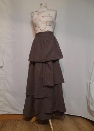 Коттоновая юбка макси длинная юбка adriana degreas2 фото