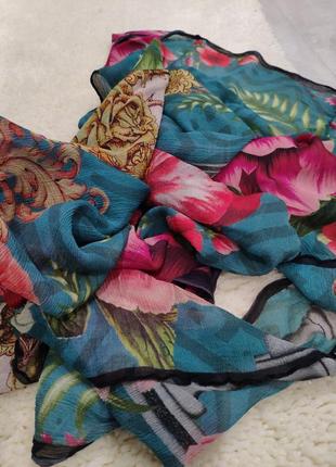 Красивая шаль, палантин в цветы3 фото