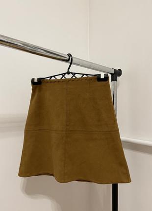Замшевая мини-юбка xs/s