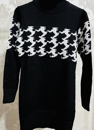 Платье туника кофта с горловиной теплая 3