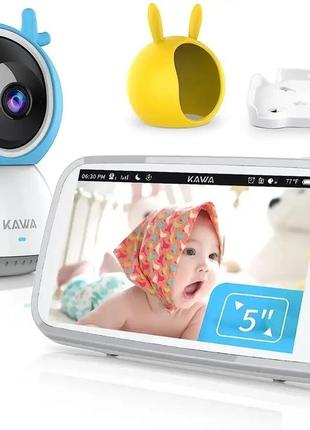 Видеоняня/радина kawa baby monitor s6 с камерой и звуком, 5-дюймовый hd-дисплей 720p