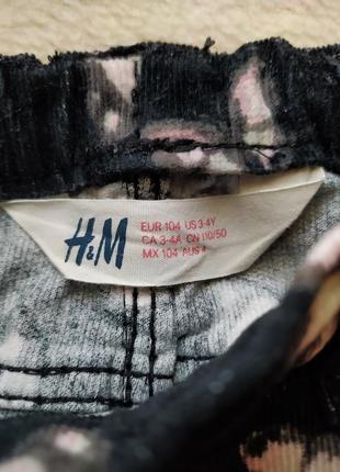 Штаны вельвет h&m 3-4 года 98-104 см. вельветовые джинсы2 фото