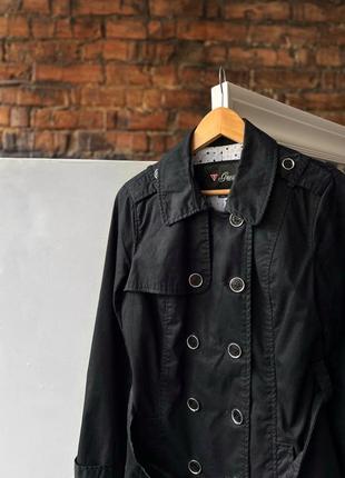 Guess women’s black short trench coat jacket пальто, куртка, тренч2 фото
