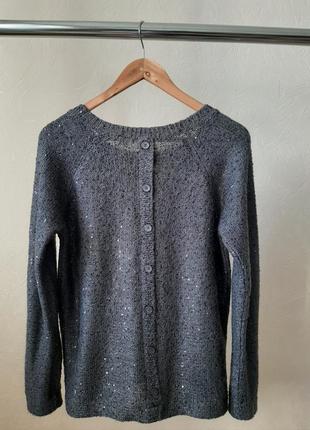 Стальной серый свитер реглан с пайетками s.oliwer в составе есть мохер1 фото