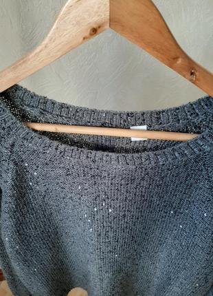 Стальной серый свитер реглан с пайетками s.oliwer в составе есть мохер3 фото