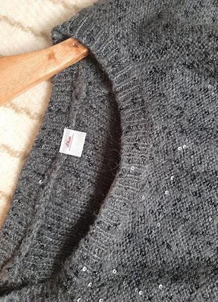 Стальной серый свитер реглан с пайетками s.oliwer в составе есть мохер5 фото