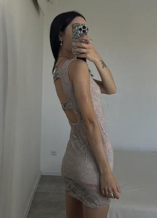 Міні сукня ажурна h&m з відкритою спинкою мереживо