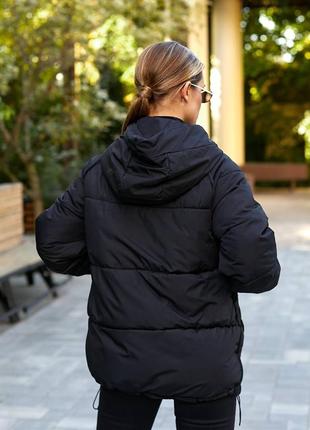 Теплая зимняя стеганая куртка с капюшоном фабричный китай, женская куртка зима на халофайбери5 фото