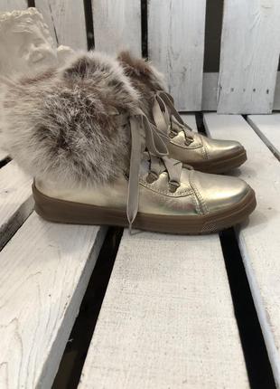 Ботинки ботинки зимние bartek польша для девушек натуральная кожа золотые 36,372 фото