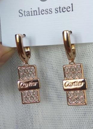 Серьги в стиле cartier xuping ювелирная сталь медзолото позолота медицинский сплав