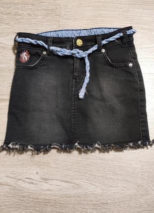 Стильная джинсовая юбка+рубашка в подарок5 фото