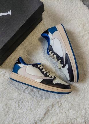 Кросівки nike air jordan retro 1 low x fragment x trawis scott