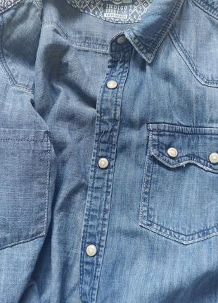 Блакитна джинсова сорочка ovs 14-15 р підійде 36 жвночий розмір8 фото