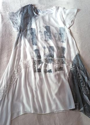 Шёлковая бохо туника платье италия9 фото