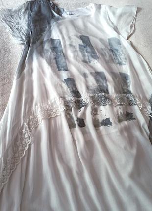 Шёлковая бохо туника платье италия6 фото