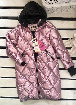 Пальто зимнее для девчонок kiko milano польша розовое -25 ⁇