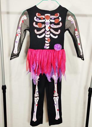 Костюм на хелловин, хелловин halloween платье скелетик скелет1 фото