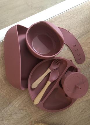 Набор (6 пр.) комплект силиконовой посуды силиконовая посуда силиконовая посуда для прикорма детского детского