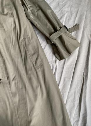 Немецкий винтажный плащ тренч бежевый серый оверсайз прямой6 фото