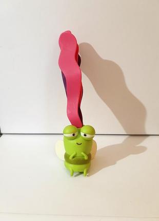 Игрушка детская мушка салатовая/розовая плотная резина1 фото