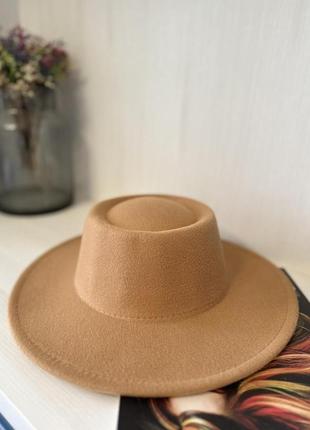 Стильний фетровий капелюх широкополий малиновий 56-59р (948)