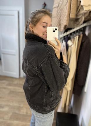 Джинсовка zara mango h&m cropp женская джинсовая куртка на меху5 фото